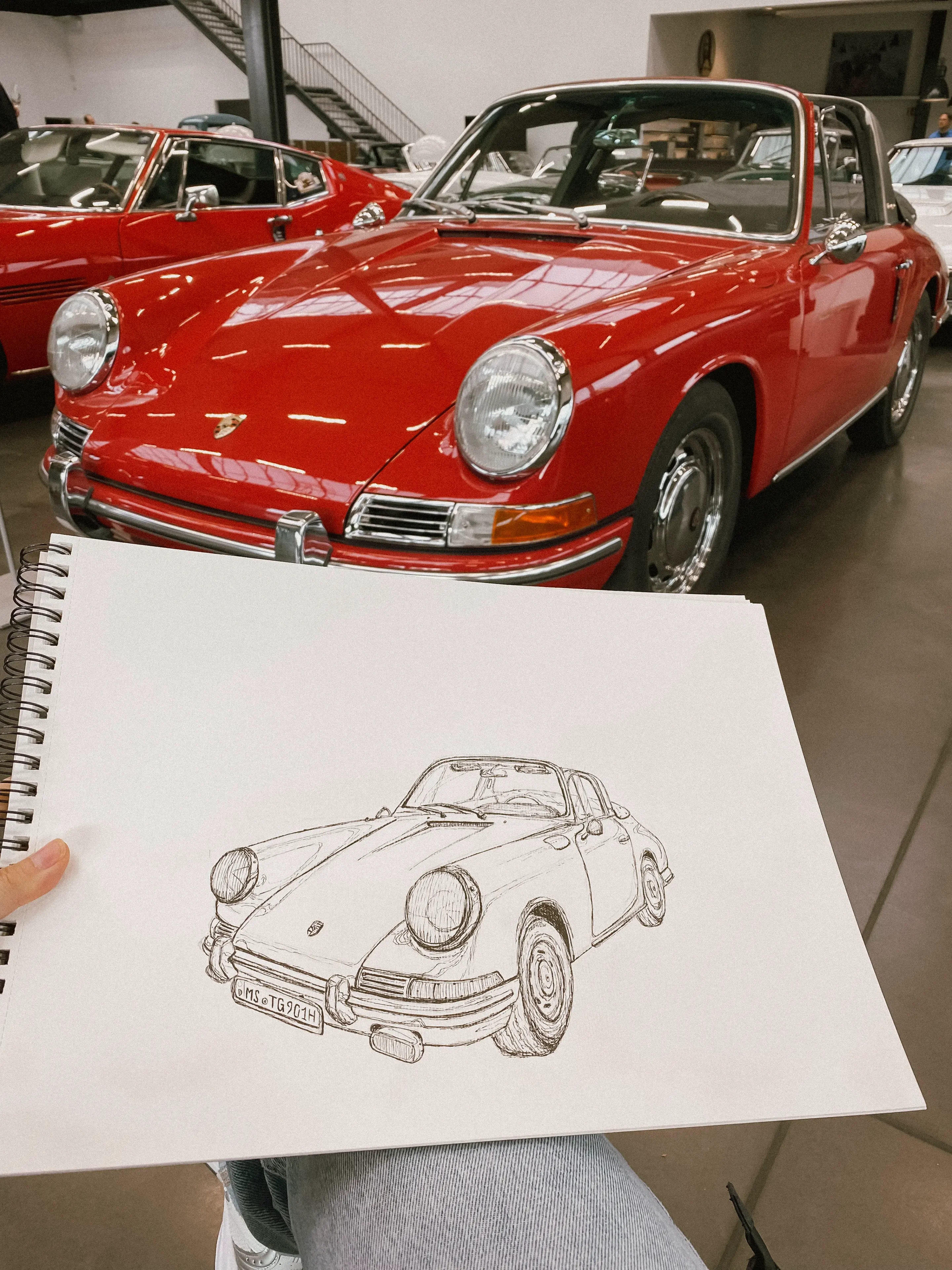 Marina Kosinski Kunst Zeichnung Porsche Klassikland Münster2