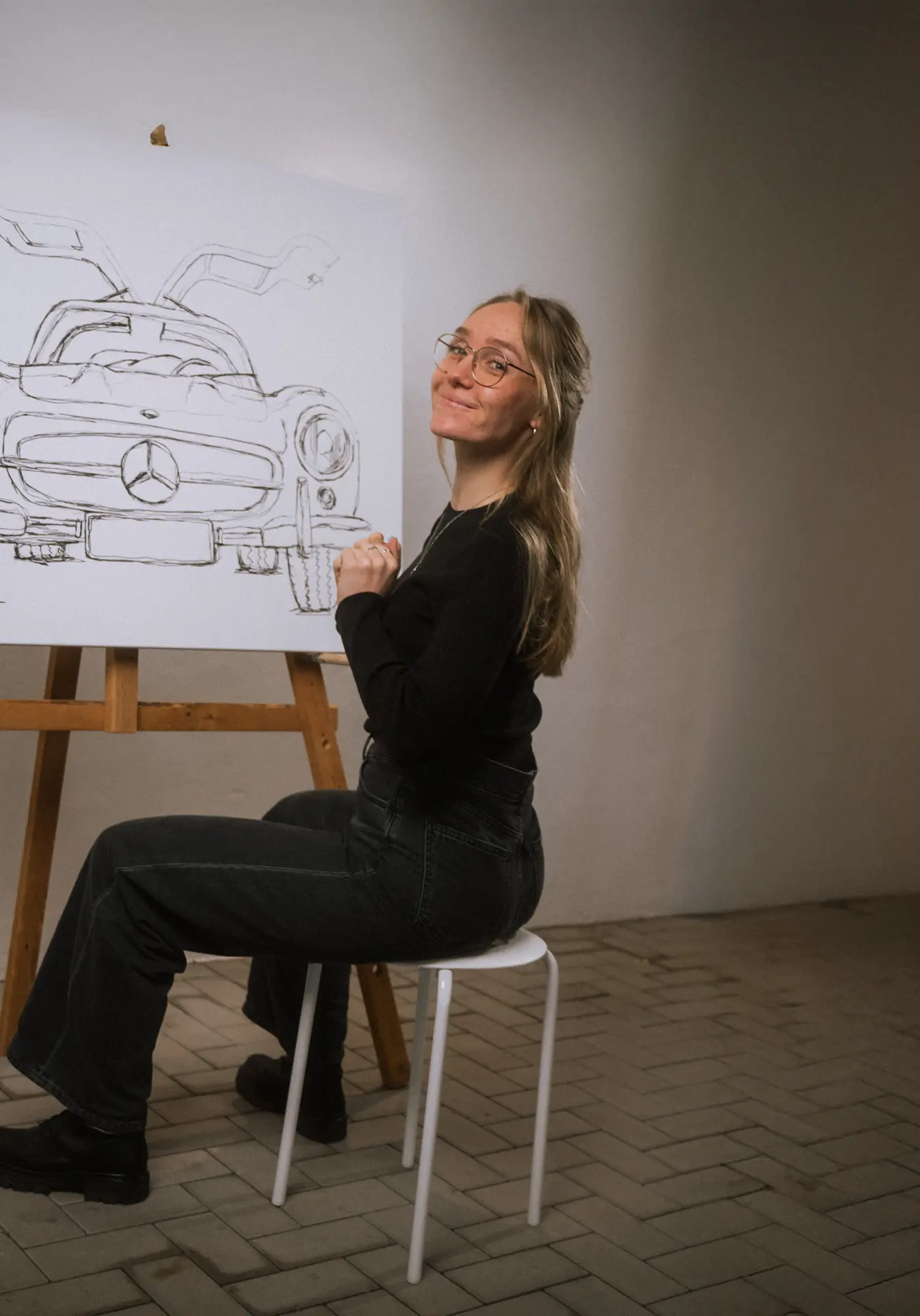 Marina Kosinski Künstlerin Design Münster Zeichnen Mercedes Portrait2(1)