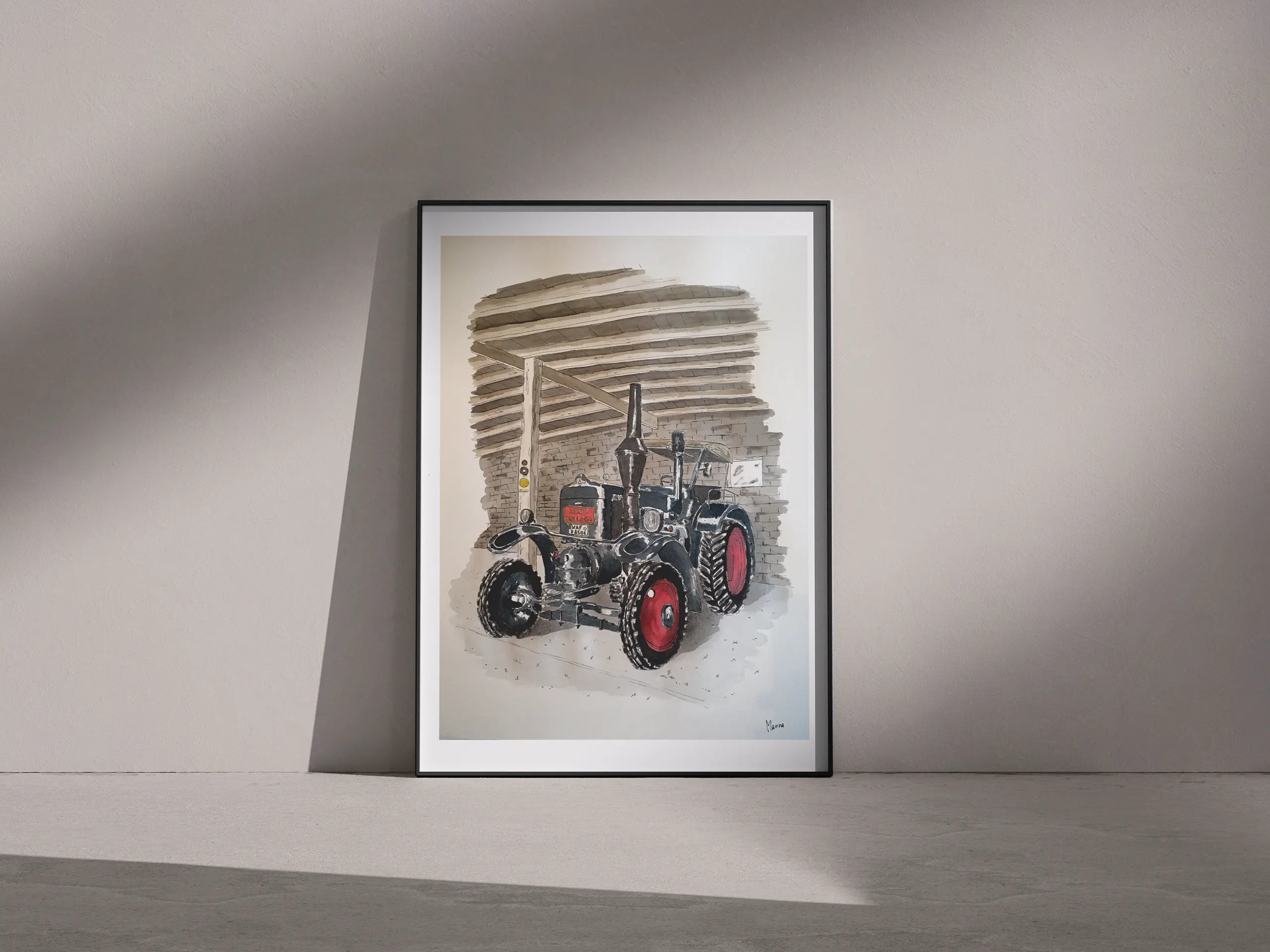 Marina Kosinski Künstlerin Münster Aquarell Lanz Bulldog